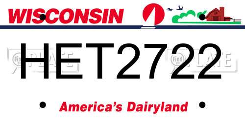HET2722 Wisconsin License Plate