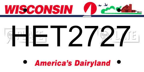 HET2727 Wisconsin License Plate