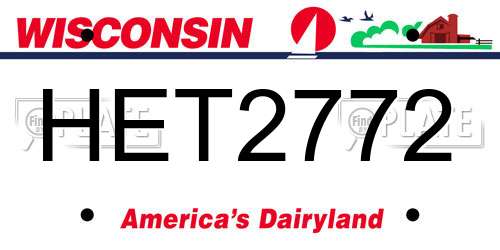 HET2772 Wisconsin License Plate