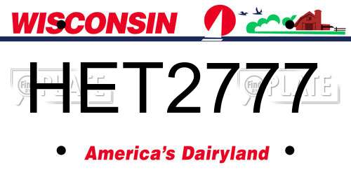 HET2777 Wisconsin License Plate