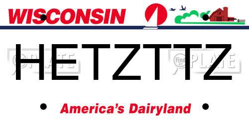 HETZTTZ Wisconsin License Plate