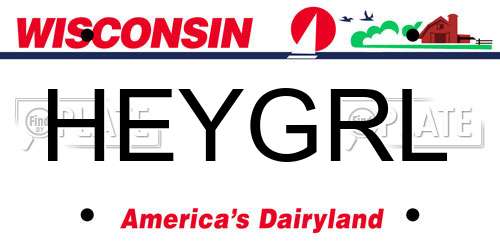 HEYGRL Wisconsin License Plate