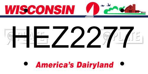 HEZ2277 Wisconsin License Plate
