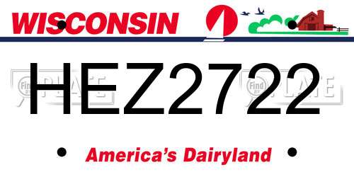 HEZ2722 Wisconsin License Plate