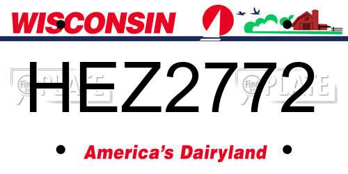 HEZ2772 Wisconsin License Plate