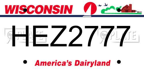 HEZ2777 Wisconsin License Plate