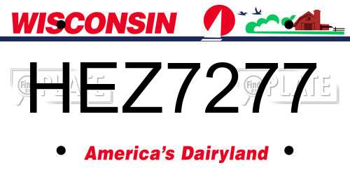 HEZ7277 Wisconsin License Plate