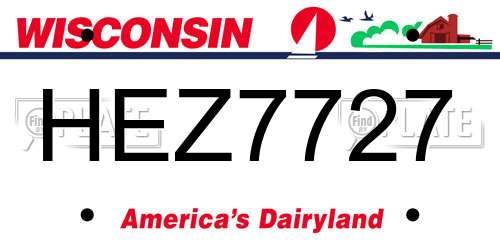 HEZ7727 Wisconsin License Plate