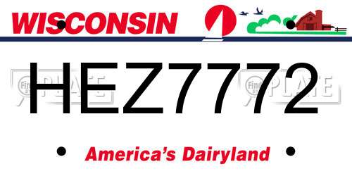 HEZ7772 Wisconsin License Plate