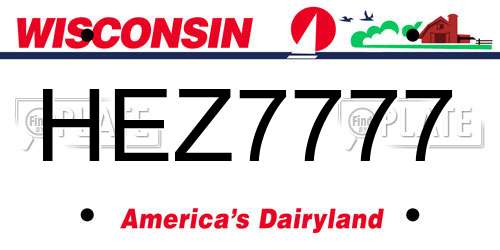 HEZ7777 Wisconsin License Plate
