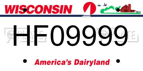 HF09999 Wisconsin License Plate