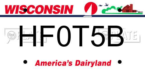 HF0T5B Wisconsin License Plate