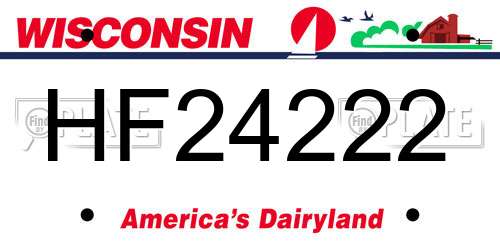 HF24222 Wisconsin License Plate