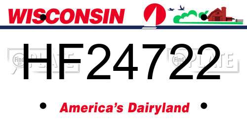 HF24722 Wisconsin License Plate