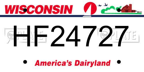 HF24727 Wisconsin License Plate