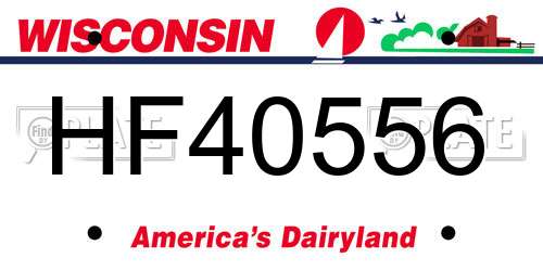 HF40556 Wisconsin License Plate