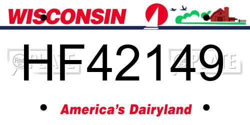 HF42149 Wisconsin License Plate