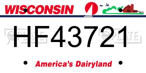 HF43721 Wisconsin License Plate