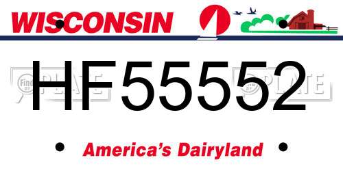 HF55552 Wisconsin License Plate