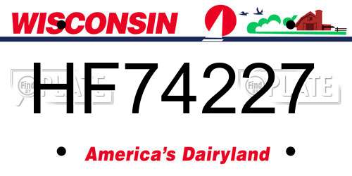 HF74227 Wisconsin License Plate