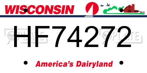HF74272 Wisconsin License Plate