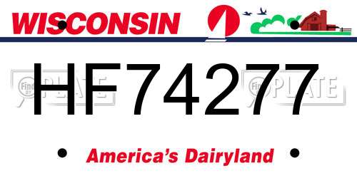 HF74277 Wisconsin License Plate