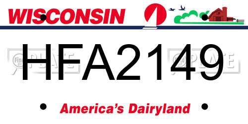 HFA2149 Wisconsin License Plate