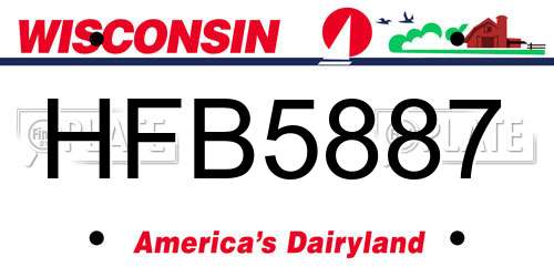 HFB5887 Wisconsin License Plate