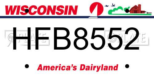 HFB8552 Wisconsin License Plate