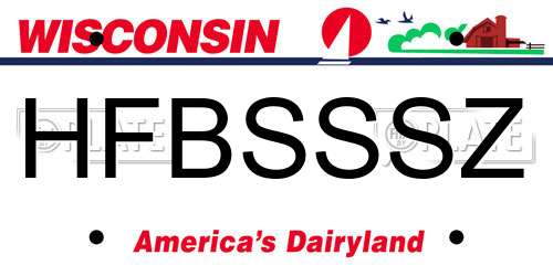 HFBSSSZ Wisconsin License Plate