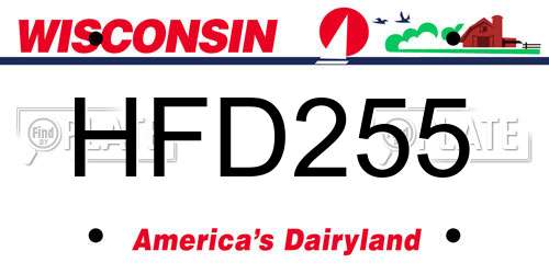 HFD255 Wisconsin License Plate