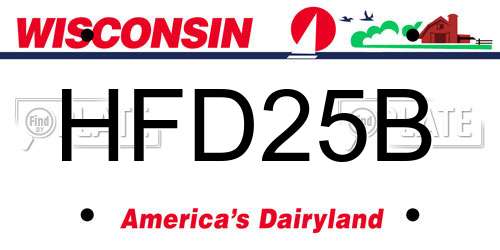 HFD25B Wisconsin License Plate