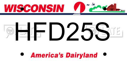 HFD25S Wisconsin License Plate