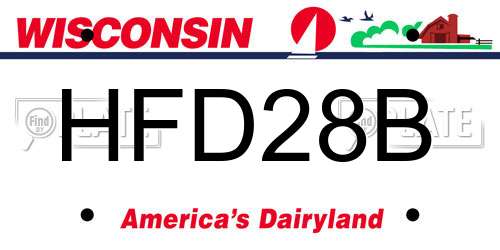 HFD28B Wisconsin License Plate