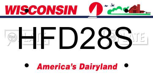 HFD28S Wisconsin License Plate