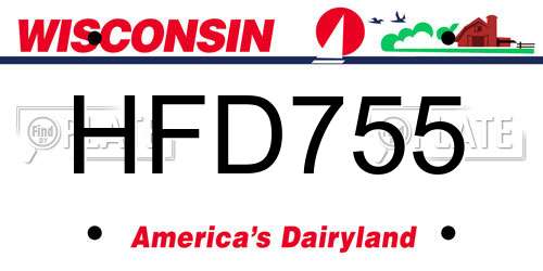 HFD755 Wisconsin License Plate