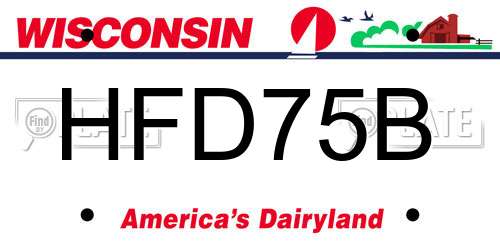 HFD75B Wisconsin License Plate