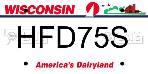 HFD75S Wisconsin License Plate