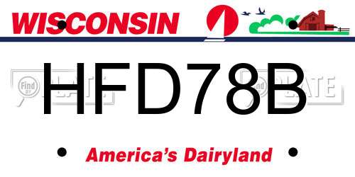 HFD78B Wisconsin License Plate