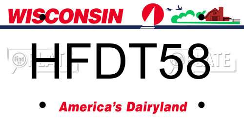 HFDT58 Wisconsin License Plate