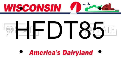 HFDT85 Wisconsin License Plate