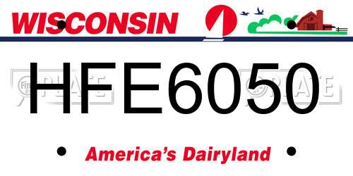 HFE6050 Wisconsin License Plate