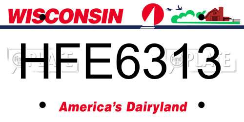 HFE6313 Wisconsin License Plate