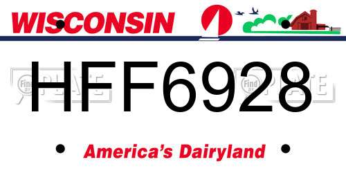 HFF6928 Wisconsin License Plate