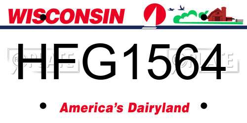 HFG1564 Wisconsin License Plate