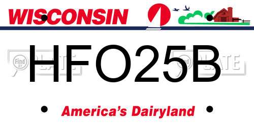 HFO25B Wisconsin License Plate