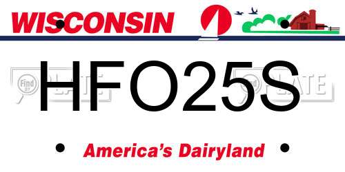 HFO25S Wisconsin License Plate