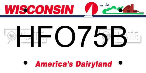 HFO75B Wisconsin License Plate