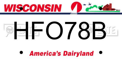HFO78B Wisconsin License Plate