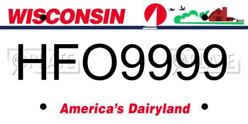 HFO9999 Wisconsin License Plate